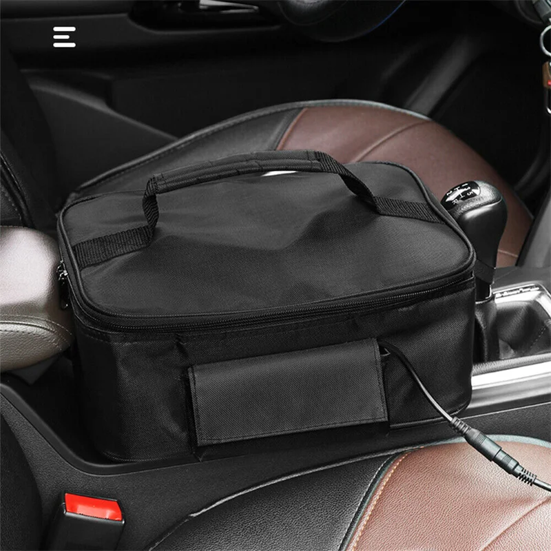 Car Food Warmer Portable 12V Personal Oven for Car Heat Lunch Box with Adjustable/Detachable Shoulder Strap, Using for Work/Picnic/Road Trip, Electric