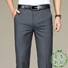 Spring Summer Suit Trousers For Men Straight flat linen Black Suit Pants Men Business Formal  Dress Pants Men Big Size 28-44 46 1
