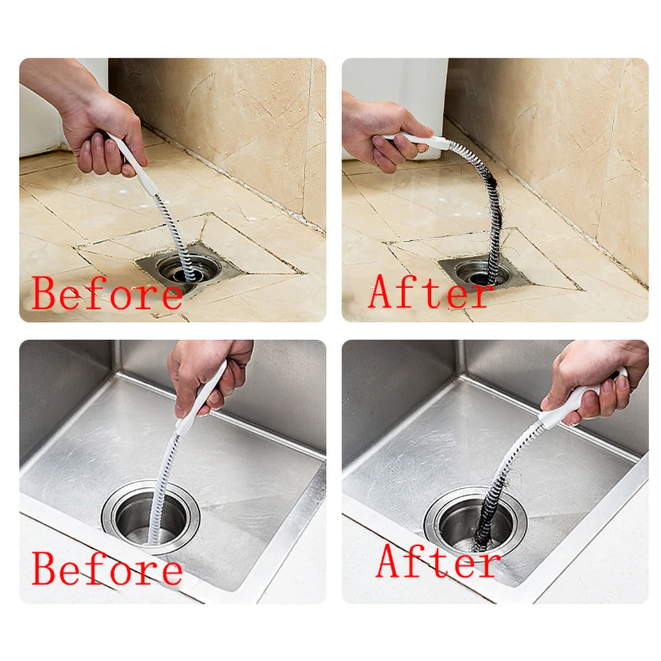 Shower Drain Clog Remover Hair Drain Clog Remover Cleaning Tool 21 Inch Sink  Drain Cleaner For Kitchen Sink Bathroom Sewer - AliExpress