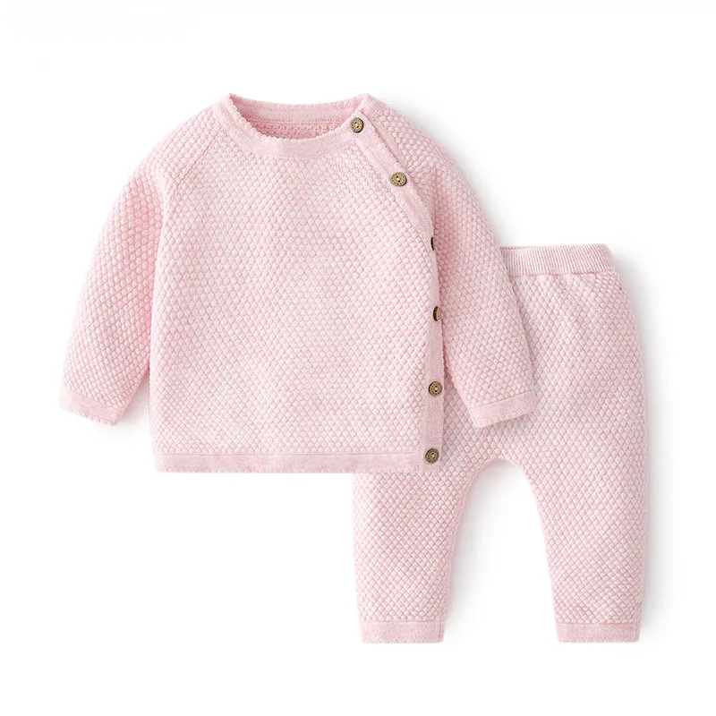 baby outfit matching set Baby Girl Boy Clothes Sets Spring Newborn Baby Girl Clothing Cotton Tops Pant Outfits Boy Knit Sweater Baby Pajamas Sets baby clothing set essentials