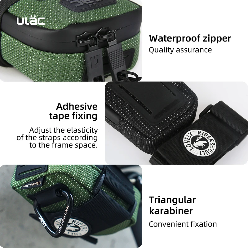 Compact Waterproof Bicycle Saddle Bag - Shockproof, Durable Fabric Rear Pack Tail Pouch