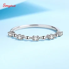 

Smyoue Real Moissanite Rings For Women 100% 925 Sterling Silver Jewelry Birthday Gift Finger Party Row Ring Wholesale 0.075ct