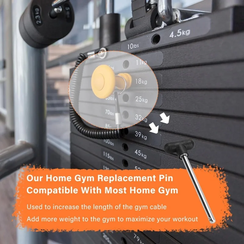 1/2Pc 9.5MM Weight Stack Pin Gym Pin Heavy Duty Replacement Weight Machine Pin Fitness Home Gym Universal Exercise Machine Parts 3