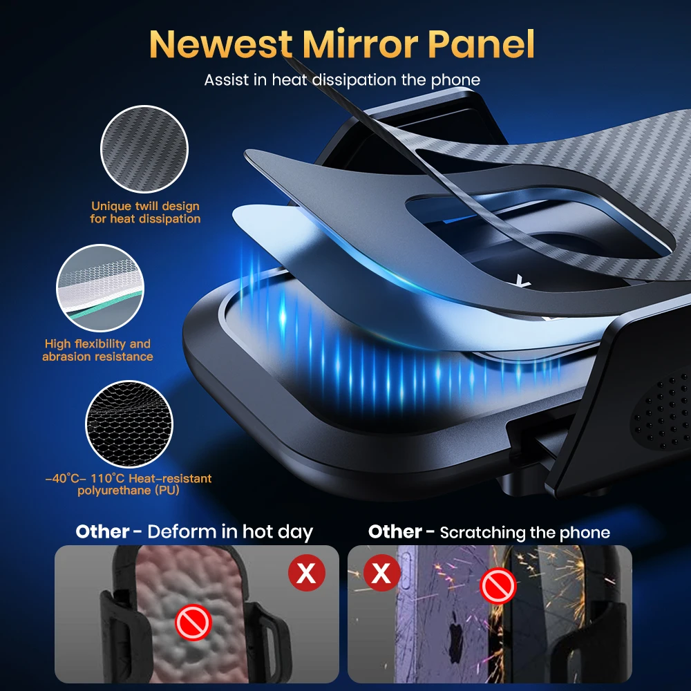 TOPK Car Phone Holder Air Vent Car Mount [Big Phone & Thick Cases] Hands Free Cell Automobile Clamp Cradles for All Phones Car Phone Holder