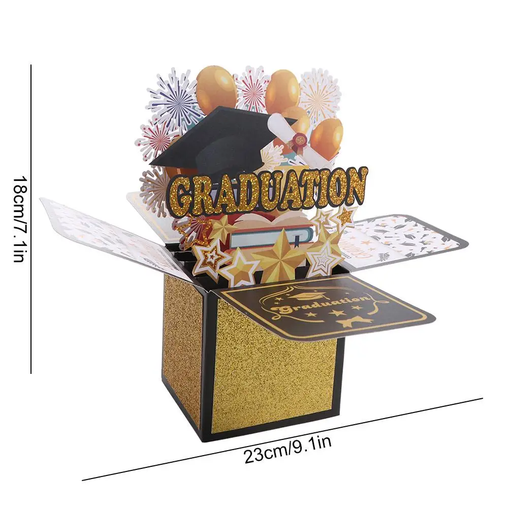 Paper 3D Pop Up Graduation Greeting Card Handmade Wishing Congrats Grad Card Unique Funny Graduation Gift Party Decoration