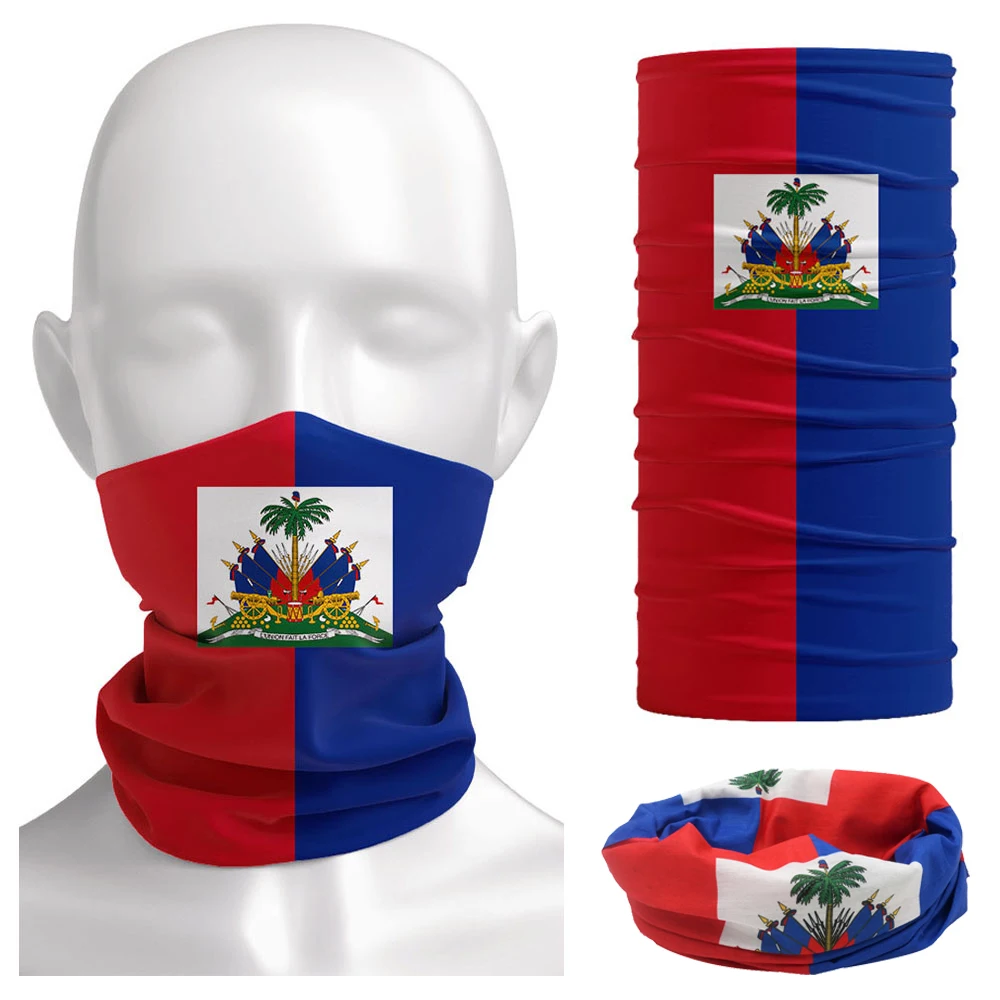 Haiti national flag bandana outdoor headband running cycling scarf women neck gaiter cover breathable fishing face mask for men face mask cycling bandana cycling mask neck gaiter