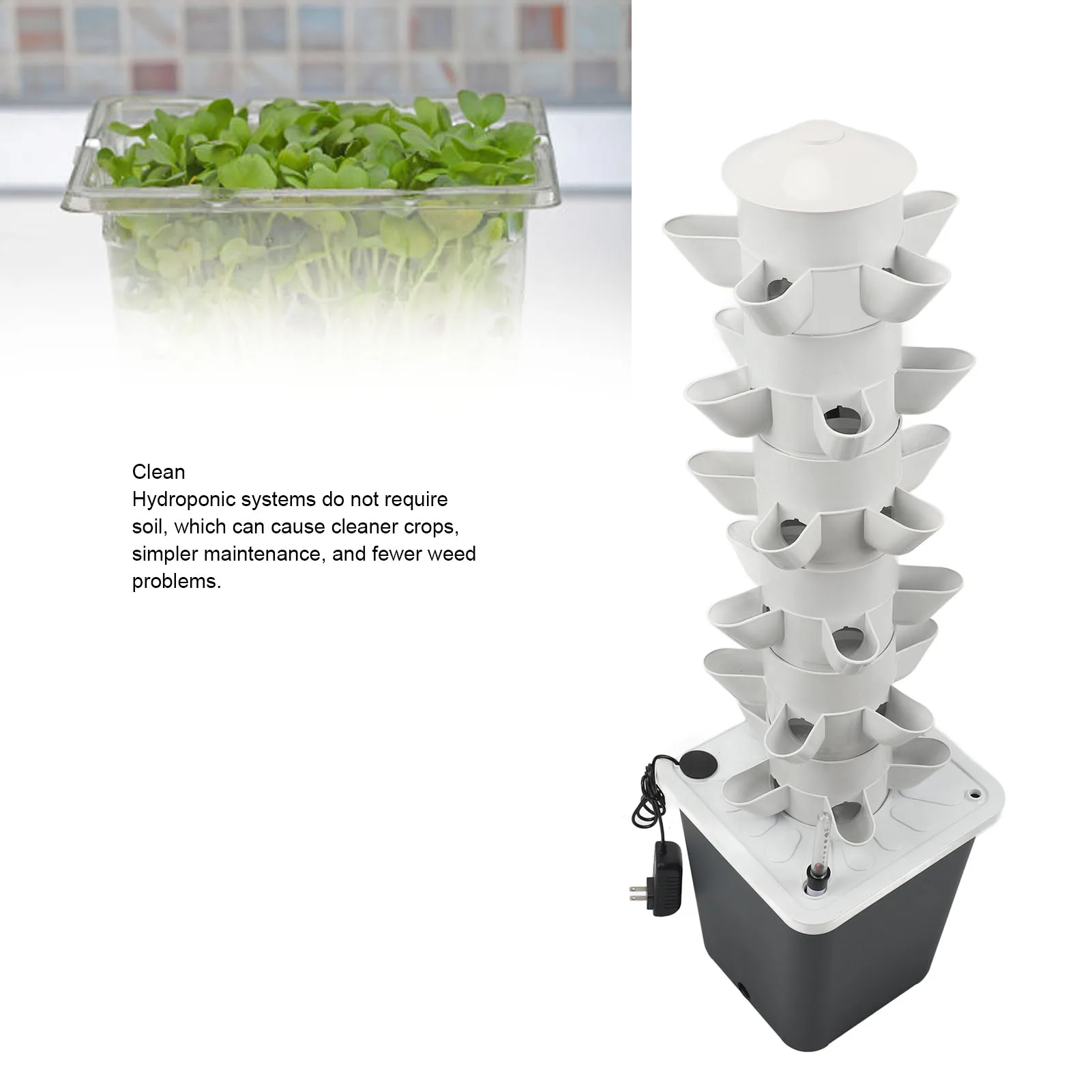 vertical hydroponic planting system with 20l water tank