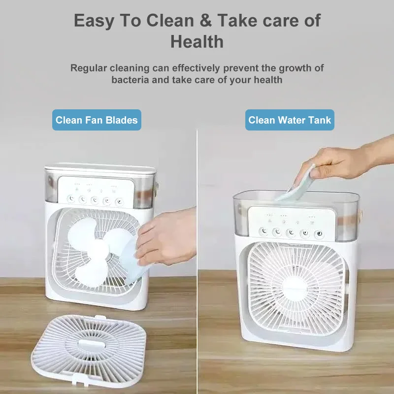 3 in 1 가습기 팬 AIr 컨디셔너, 가정용 소형 쿨러, 수냉 공기 조절, 3 속도 팬, 가정 사무실 2024, 신제품