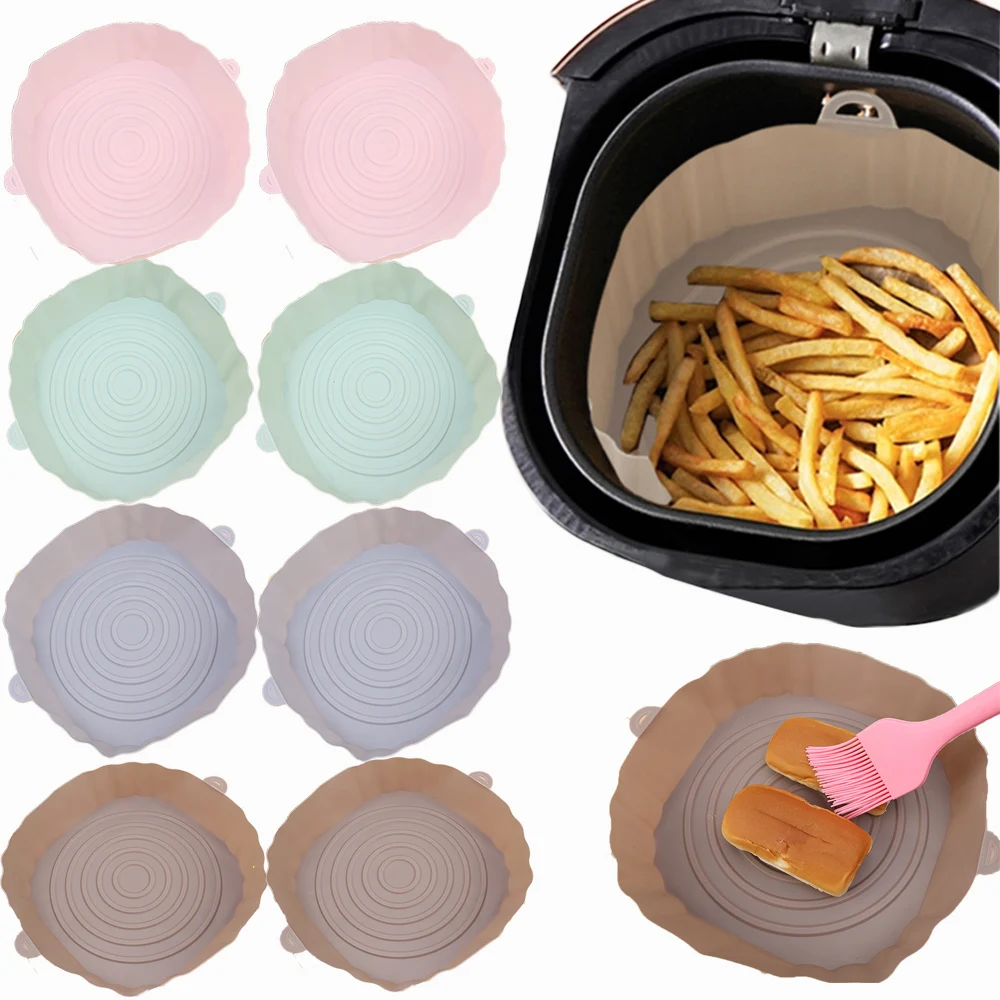 Reusable Silicone Tray Air Fryers Oven Baking Tray Fried Chicken Basket