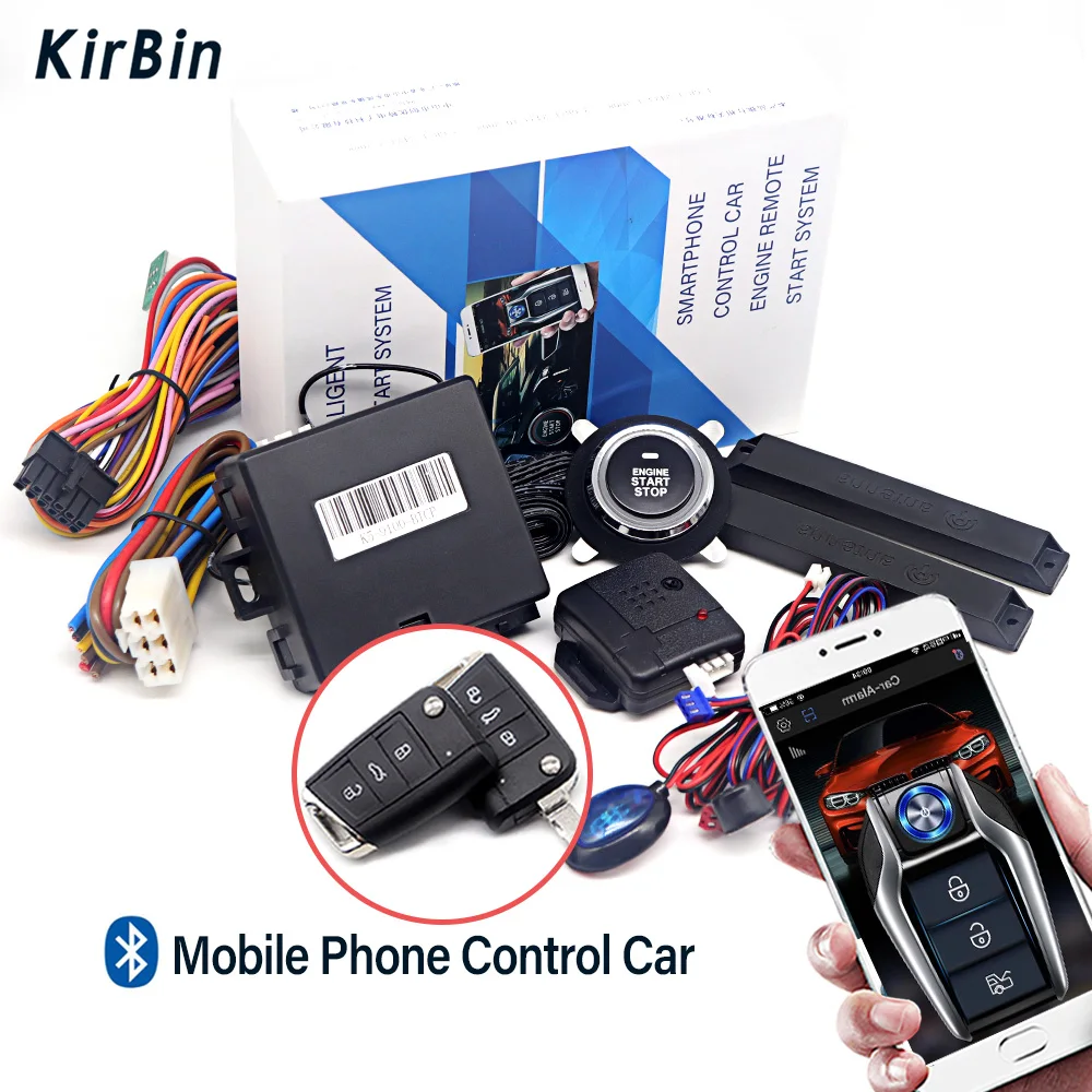 K5-9100 XDZ Car Alarm AutoStart System APP Remote Control Engine Ignition Kit Push One Button Start Stop System Car Accessories