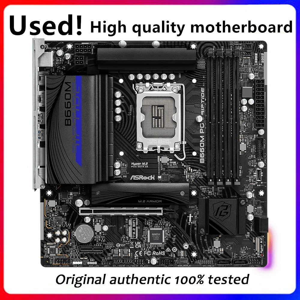 Usato B660M Per Asrock B660M Pg Riptide Desktop Originale Per Scheda Madre Intel B660 Ddr4 Lga 1700 Supporto 12400F 12400 I3 12100F