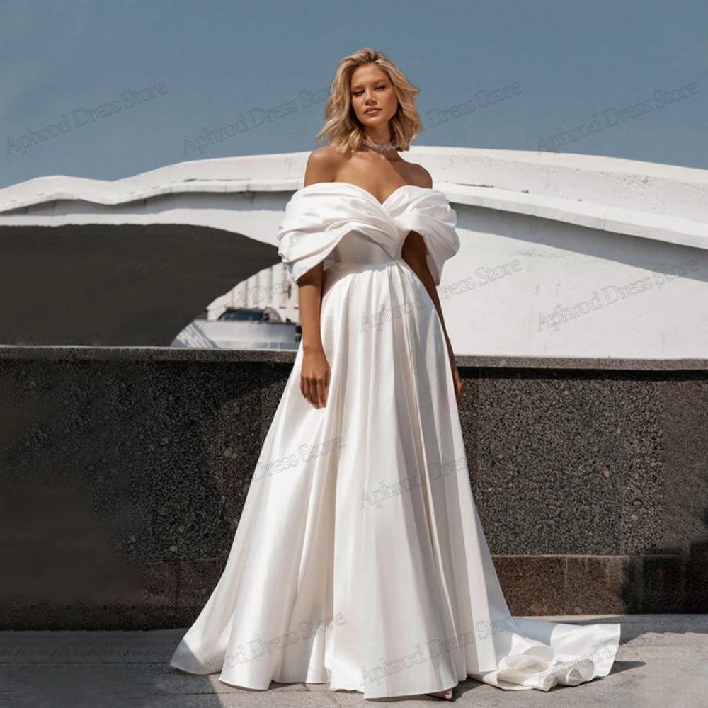 

Simple Wedding Dresses A-Line Bridal Gowns Off The Shoulder Robes For Formal Party Floor Length Elegant Vestidos De Novia 2024