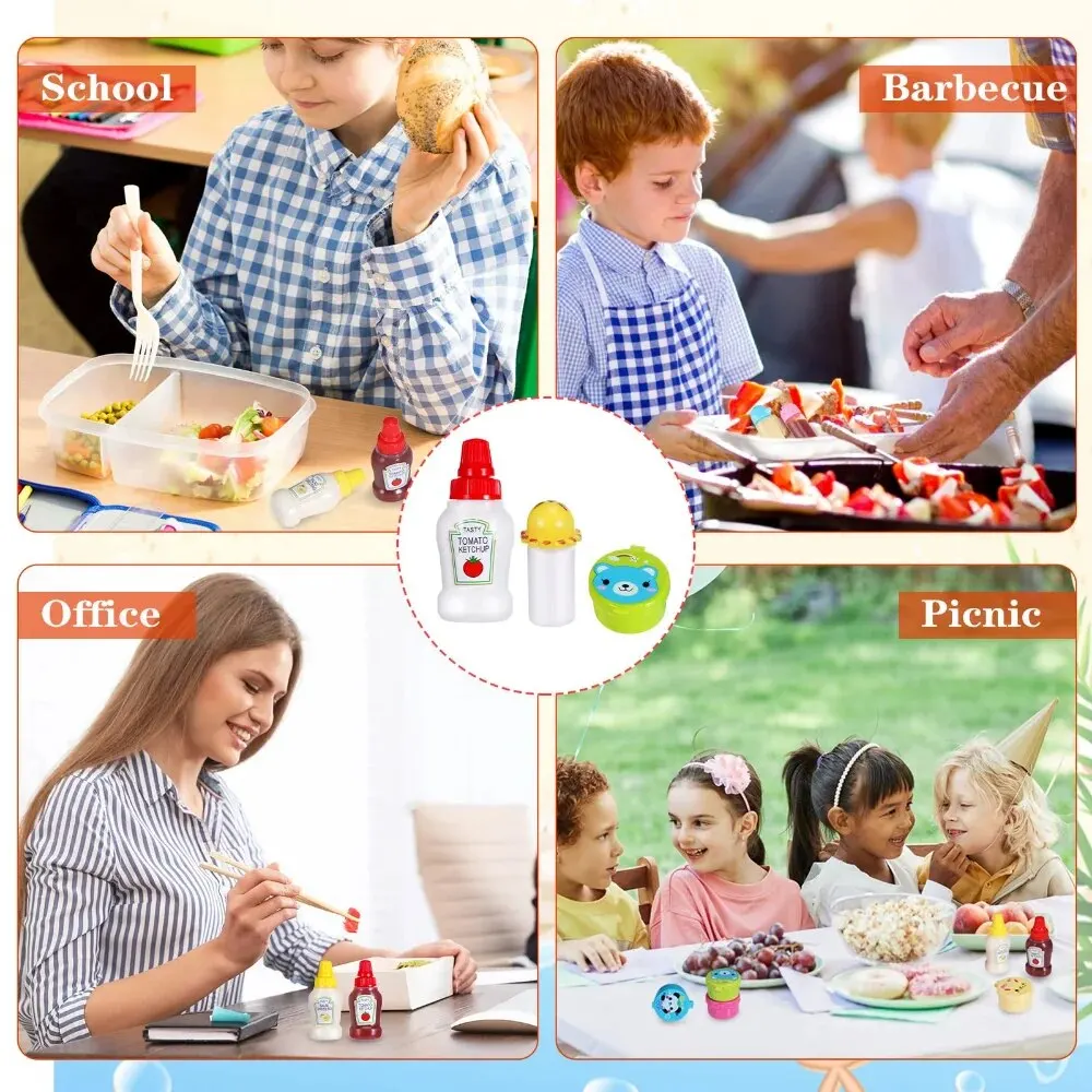 55pc Sauce Bottle Accessories for CHILDREN'S Bento Boxes Food Paddles Mini Ketchup Squeeze Bottles Back to School Sauce Bottle Accessories
