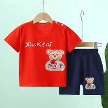 

2020 Summer Children Clothes Sports Clothes For Baby Girl Boy Tshirts 2 Piece Set Kids Baby Toddler 9months To 6 Years Clothing