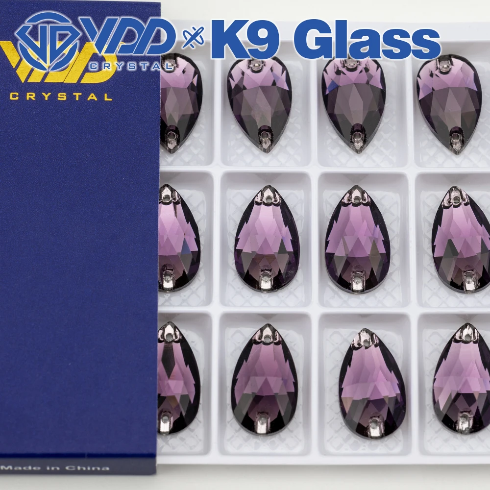 VDD Birne Mehrere Farben Top Qualität K9 Glas Nähen Auf Strass Kristall FlatBack Nähen Steine Für DIY Kleidung Hochzeit Kleid – Detail 22