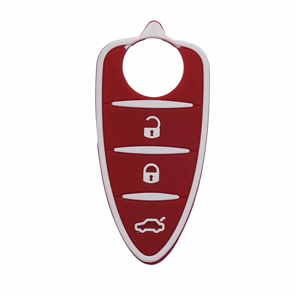 Rubber Key Pad Fit for Alfa Romeo Mito Giulietta 159 GTA Silicone 3 Buttons Flip Remote Car Accessories for Girls flip key fob shell car key pad