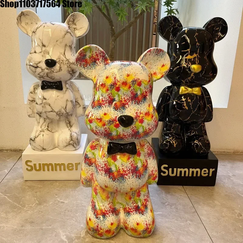 

Light luxury violence bear piggy bank living room entrance wine cabinet shop exhibition hall decoration pieces floor decoration