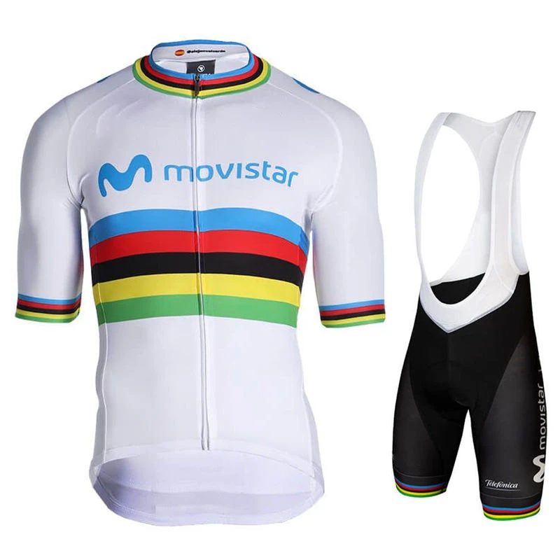 Movistar 2025-Conjunto de Jersey de Ciclismo de manga corta para