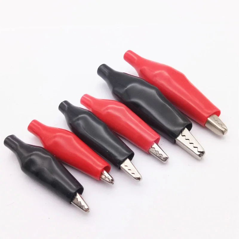 Alligator Clips 20pcs Metal Alligator Clip G98 Crocodile Electrical Clamp Testing Probe Meter Black Red with Plastic Boot Car Auto Battery