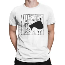 Camisetas de algodón puro para hombre, camisa Harajuku de cuello redondo de talla grande, de Anime japonés de Los Vengadores de Tokio, Draken