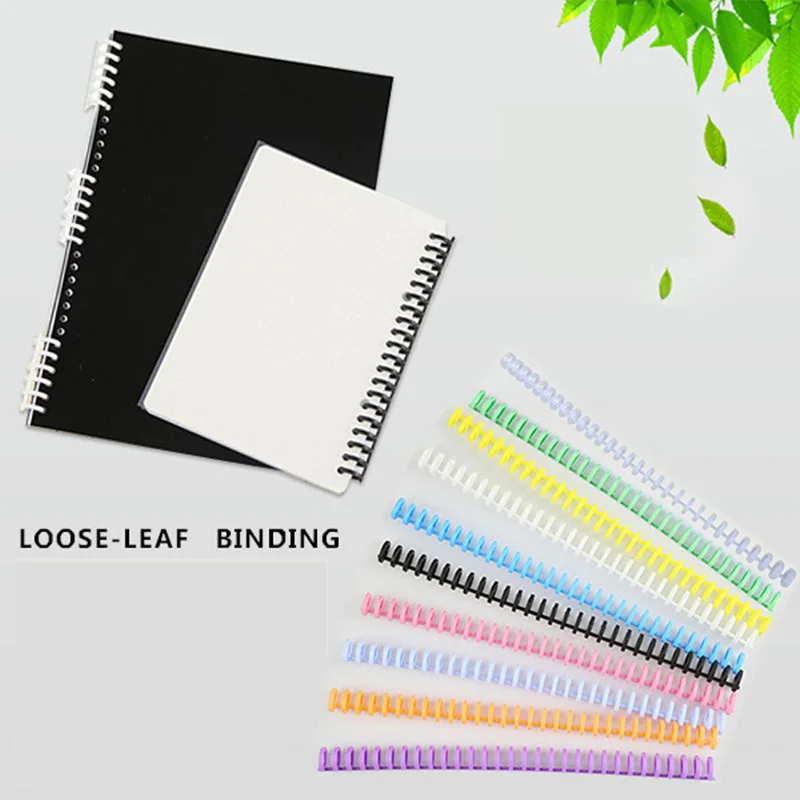 5pcs 16mm Binding Rings 30 Hole Loose-leaf Binding Strip Plastic Loose-leaf Ring Clip Binder Book