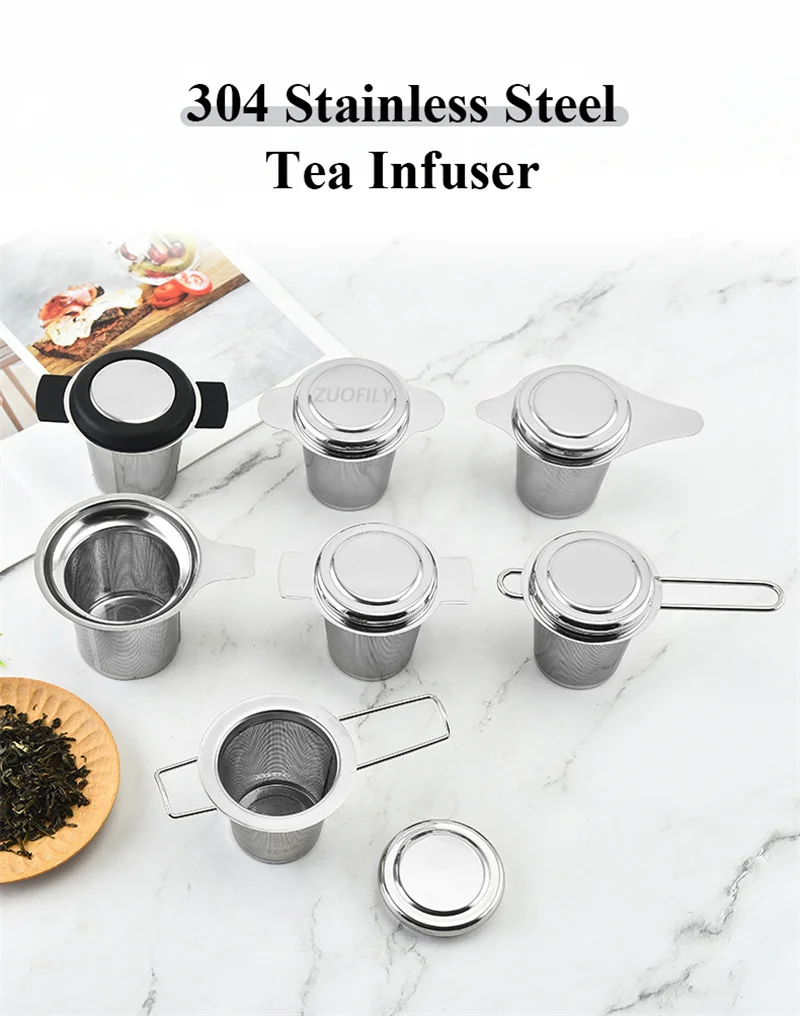 Description Picture 4 of itemMulti Style Handle Tea Infuser Fine Mesh Coffee Filter Stainless Steel Tea Strainer Teapot Cup Hanging Loose Leaf Spice Leak 1Pc