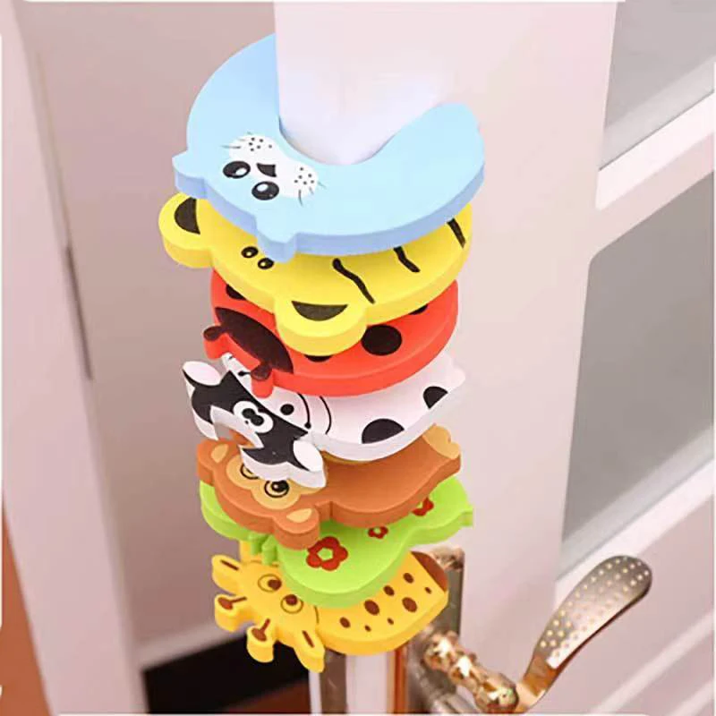 Baby Safety Furniture Protection Card Door Stopper Security Cute Animal Care Child Lock Finger Protector for Newborn