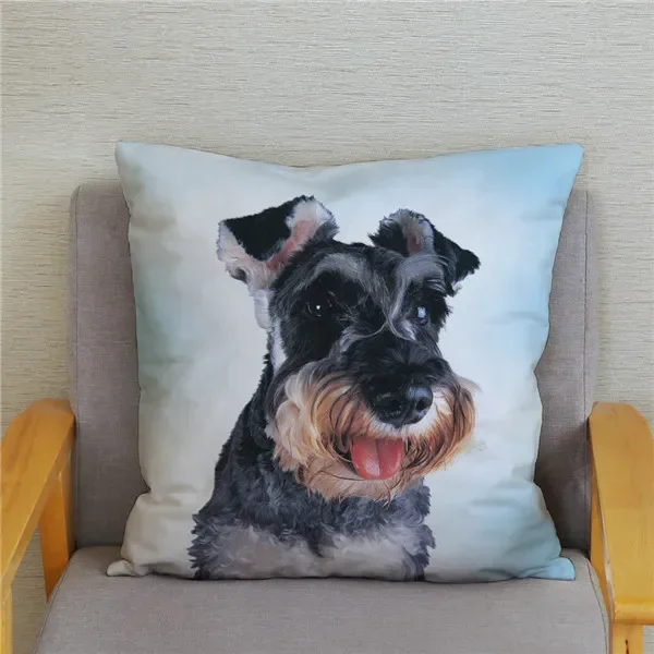 GUGLILI Dog Paw Body Pillow Cover - 20x54 Inch, Custom Pet Name, Cute Schnauzer & Bone Print - View #2