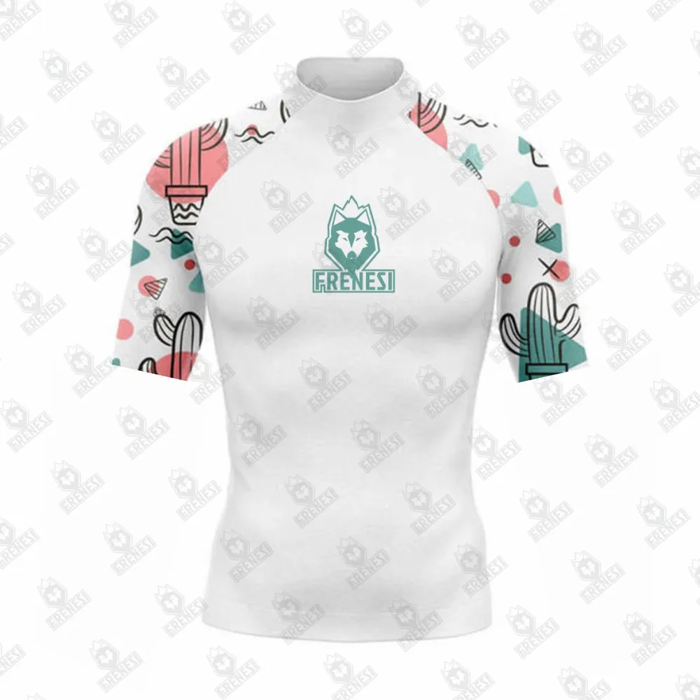 Men Short Sleeve Rashguard T Shirt Swimsuit Beach Tight Swimming Suit Beach Diving Swimwear Frenesi Summer Surf Rashguard