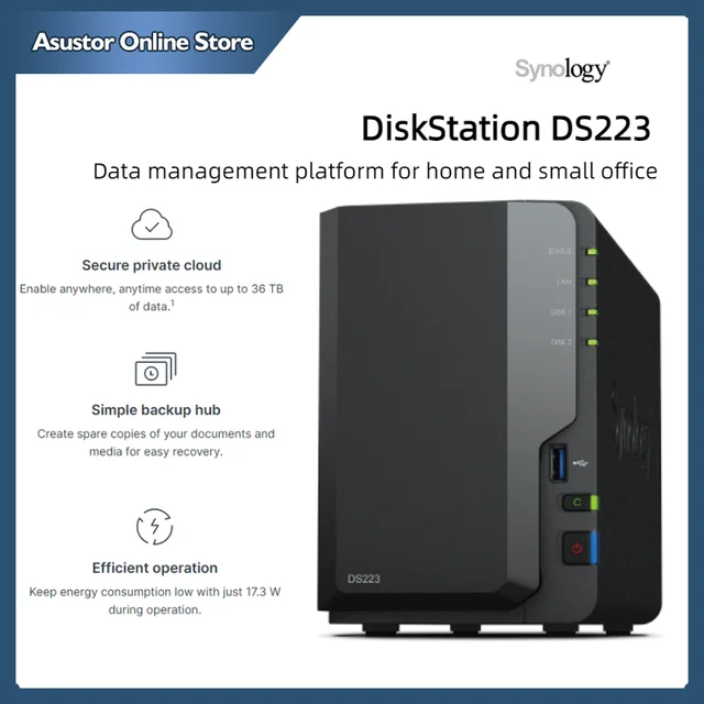 Serveur NAS - SYNOLOGY - DS223J - 2 baies