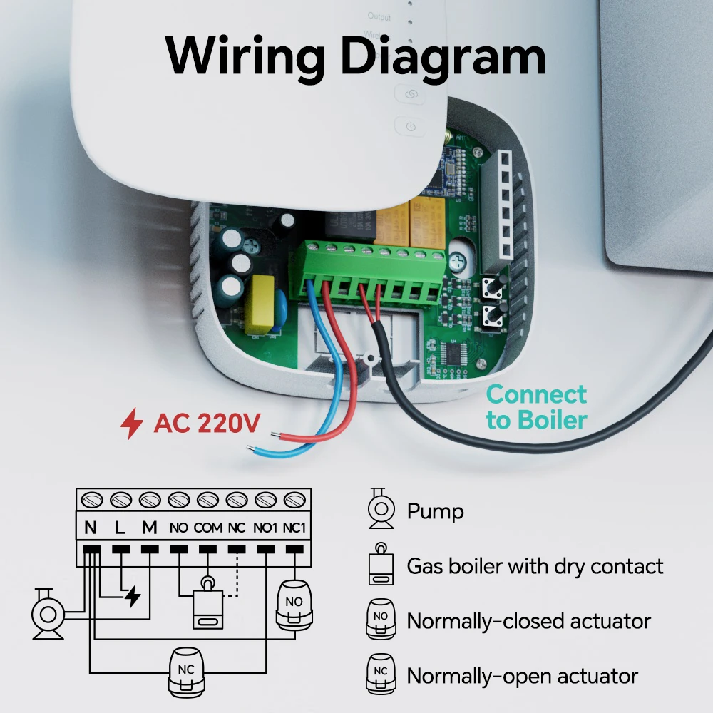 Smart Wireless Thermostat for Boiler Water Heating /Cooling WIFI Tuya Temperatur