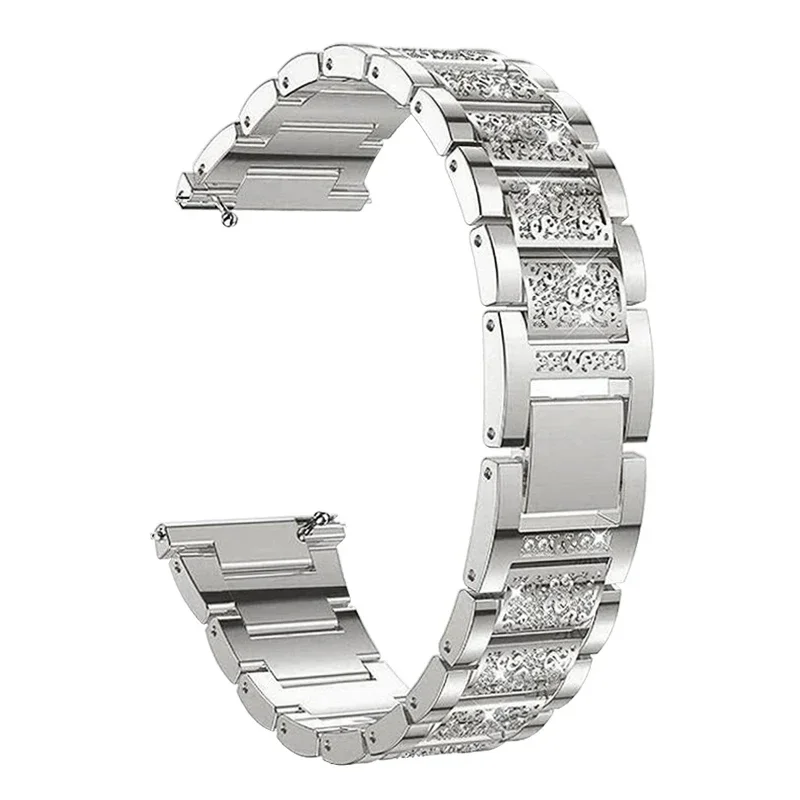 Elegant Metal Diamond Watch Band - 18mm/20mm/22mm Strap Widths