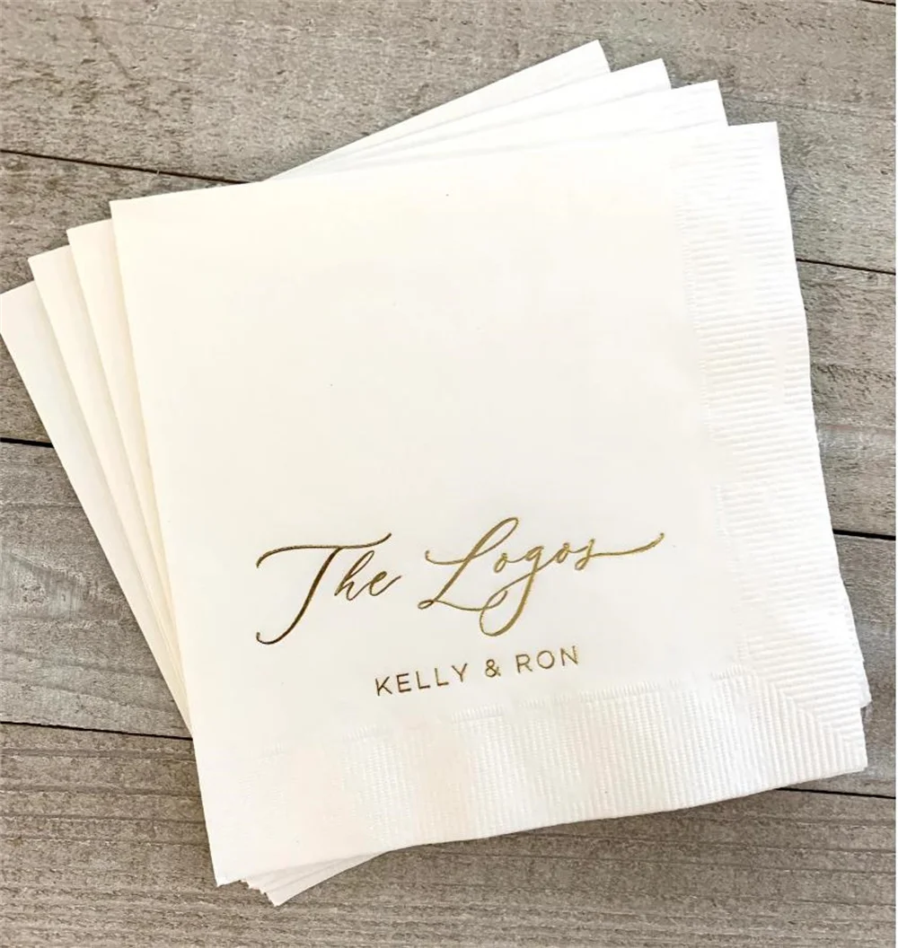 

50 Personalized Napkins Wedding Napkins Custom Modern Font Monogram Rehearsal Dinner Beverage Cocktail Luncheon Dinner Guest To