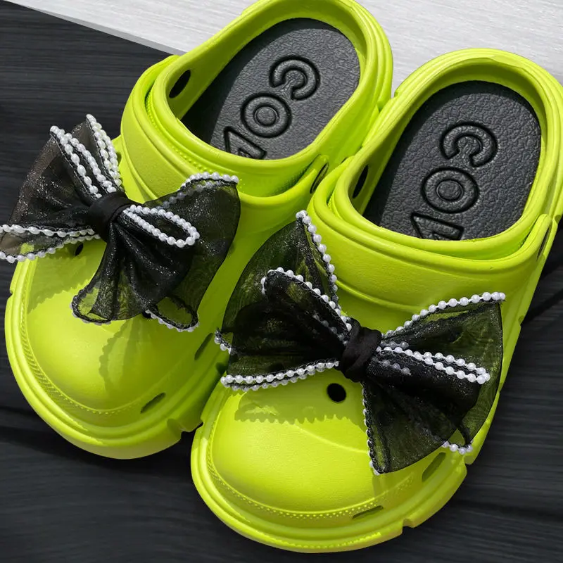 Finished Product Bow Cute Croc Charms Designer Vintage Luxury Rhinestone Shoe Charms All-match DIY Pearl Slippers Accessories