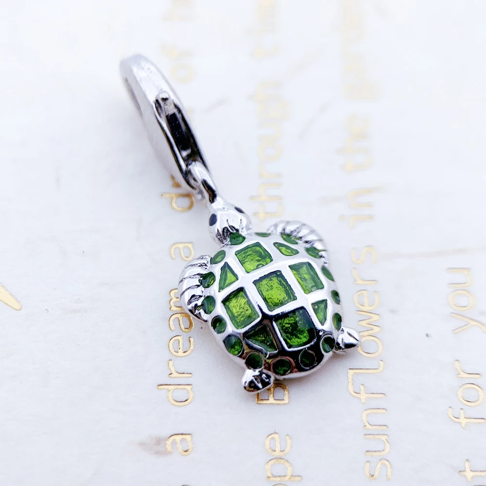 Green Turtle Charm Pendants For Women Men Brand New 925