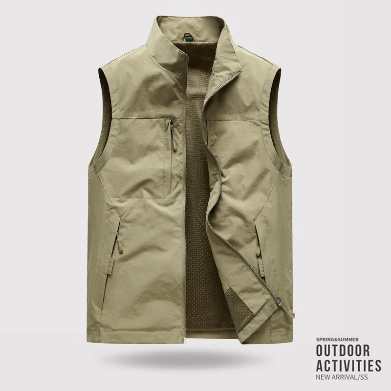 

Multipocket Vest Man Waterproof Large Size Sleeveless Jacket Windbreaker Luxury Clothing Hunting Fishing Work Vests Hiking Vest