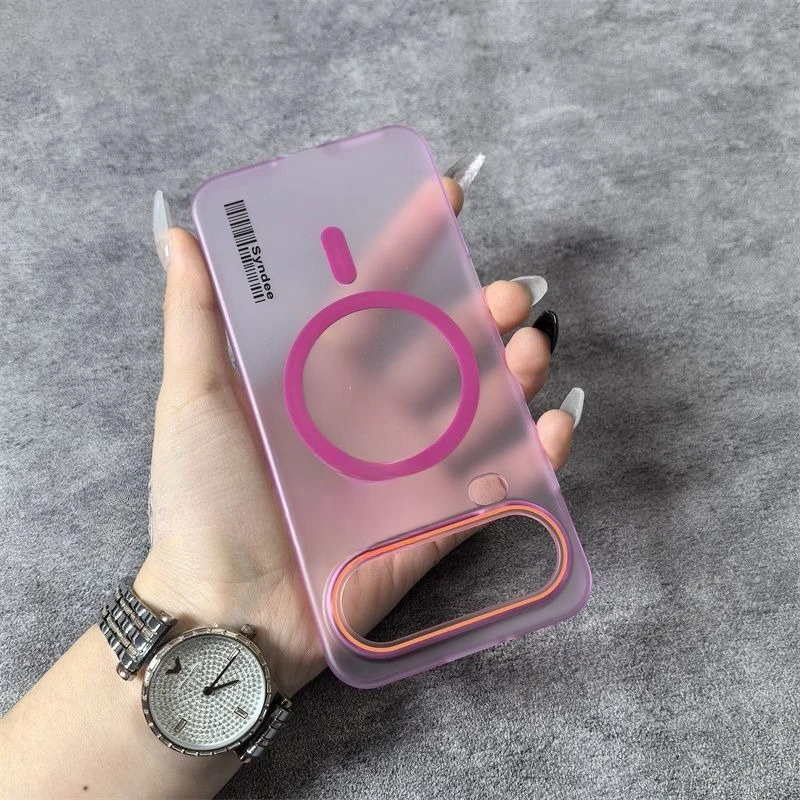 Enhanced Product Title: Transparent Anti-Slip Magnetic PC Case with Shockproof Lens Protection