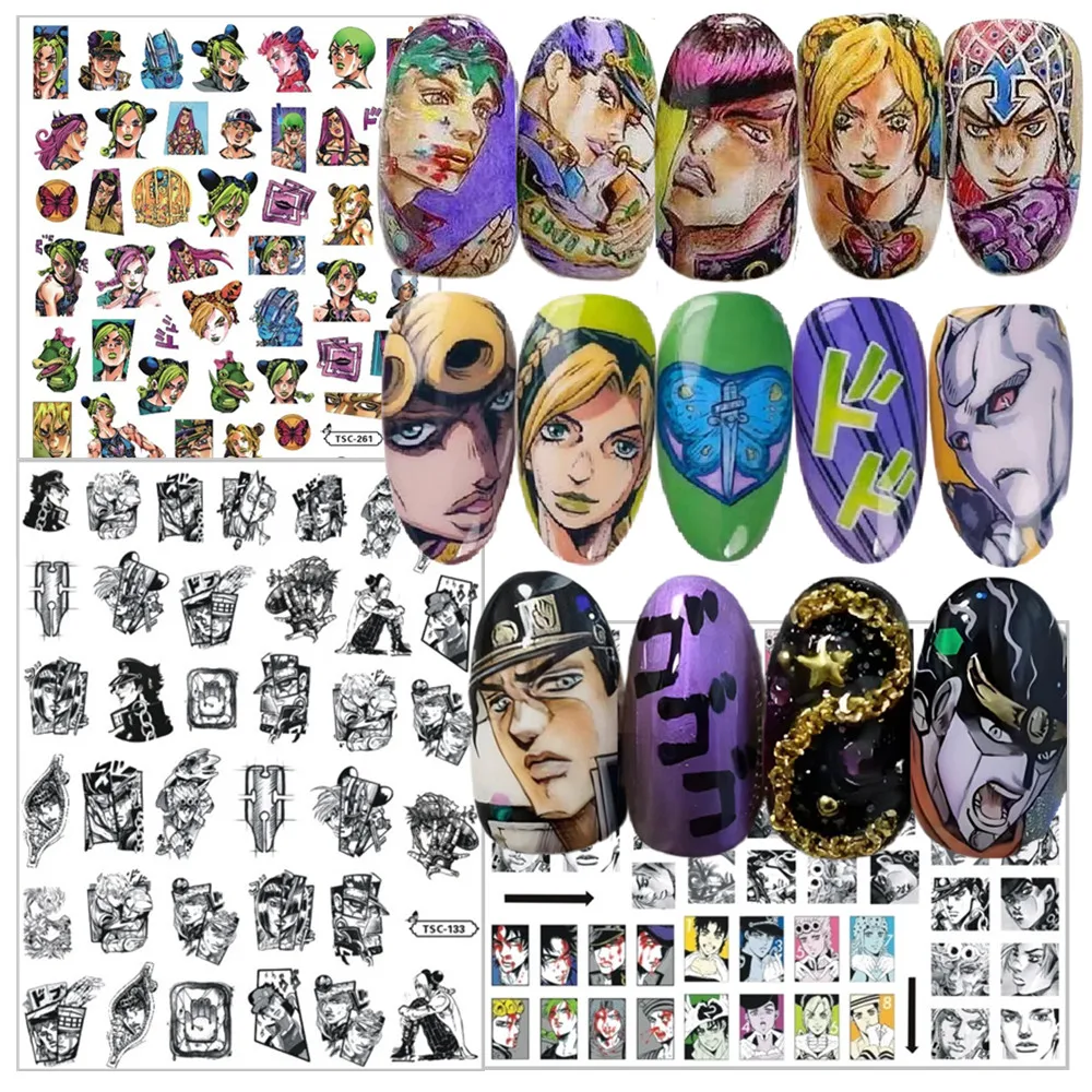 Nail Stickers Nail Art Decoration Nail Decals JOJO Designs TSC-124-133-404 3d Nail Art Sticker Slider Stamp Decor Nails Accessories Professionals