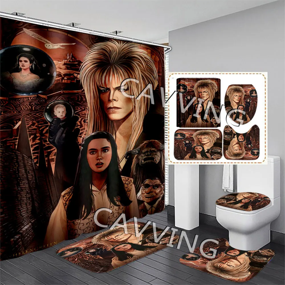 

Водонепроницаемые шторы для душа K02 с 3D-принтом в виде лабиринта, Противоскользящий коврик для ванной комнаты, набор ковриков для туалета