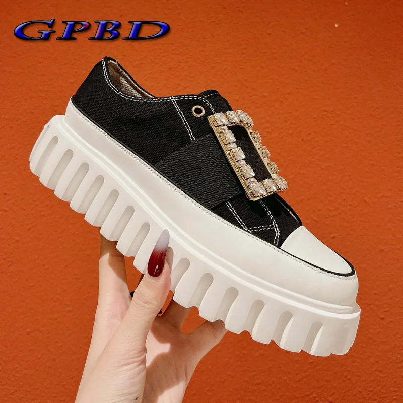 

GPBD Designer Crystal Canvas Shoes For Women Best Quality Casual Fashion Women' Sneakers Athletic Walking Sport Shoes For Women