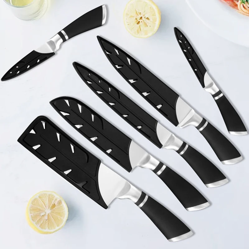 1PCS 3.5/5/7/8 Inch Kitchen Knife Sheath Black White Plastic Knife Covers Blade Protector Cover Edge Guards Case