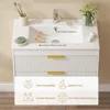 30" Bathroom Vanity Cabinet with Ceramic Sink, Wall-Mounted Floating Vanity, 2 Large Storage Drawers, with Sensor LED Light 4