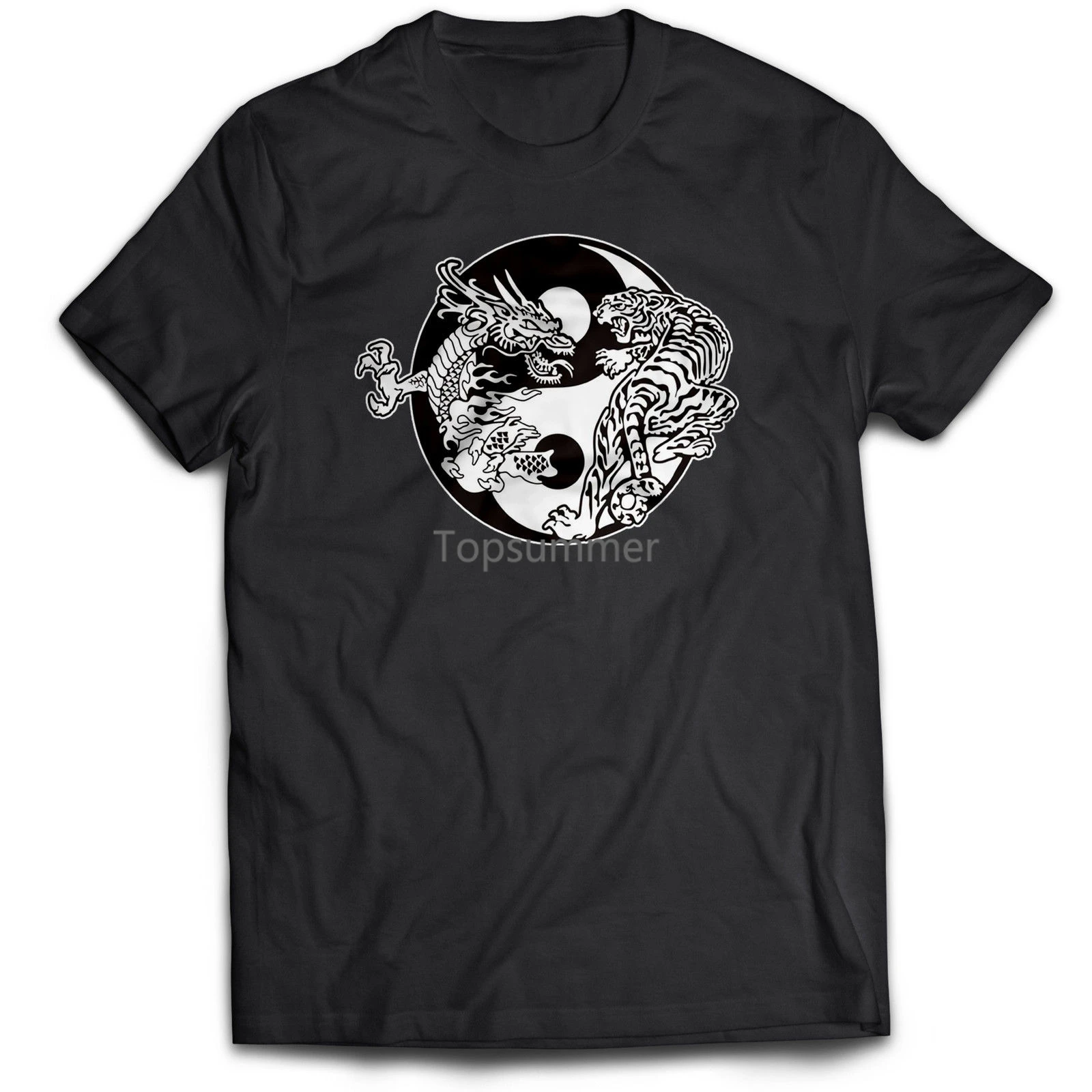 

Japanese Chinese Yin Yang Sign Samurai Karate Martial Artser Kung Fu Retro T Shirt Normal Short Sleeve Cotton T Shirts