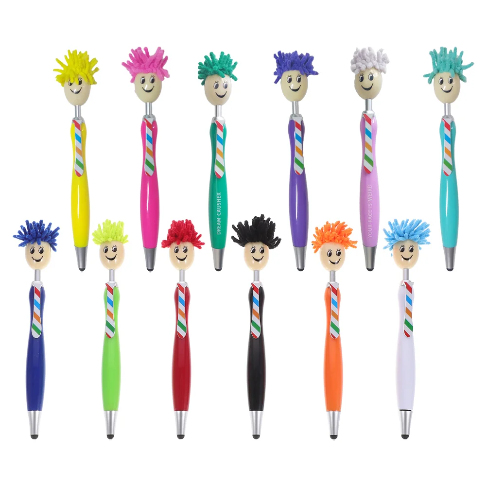 

Mophead Ballpoint Pens Funny Plush Hair Ink Pens Novelty Writing Decorative Signing Goodie Bag Fillers