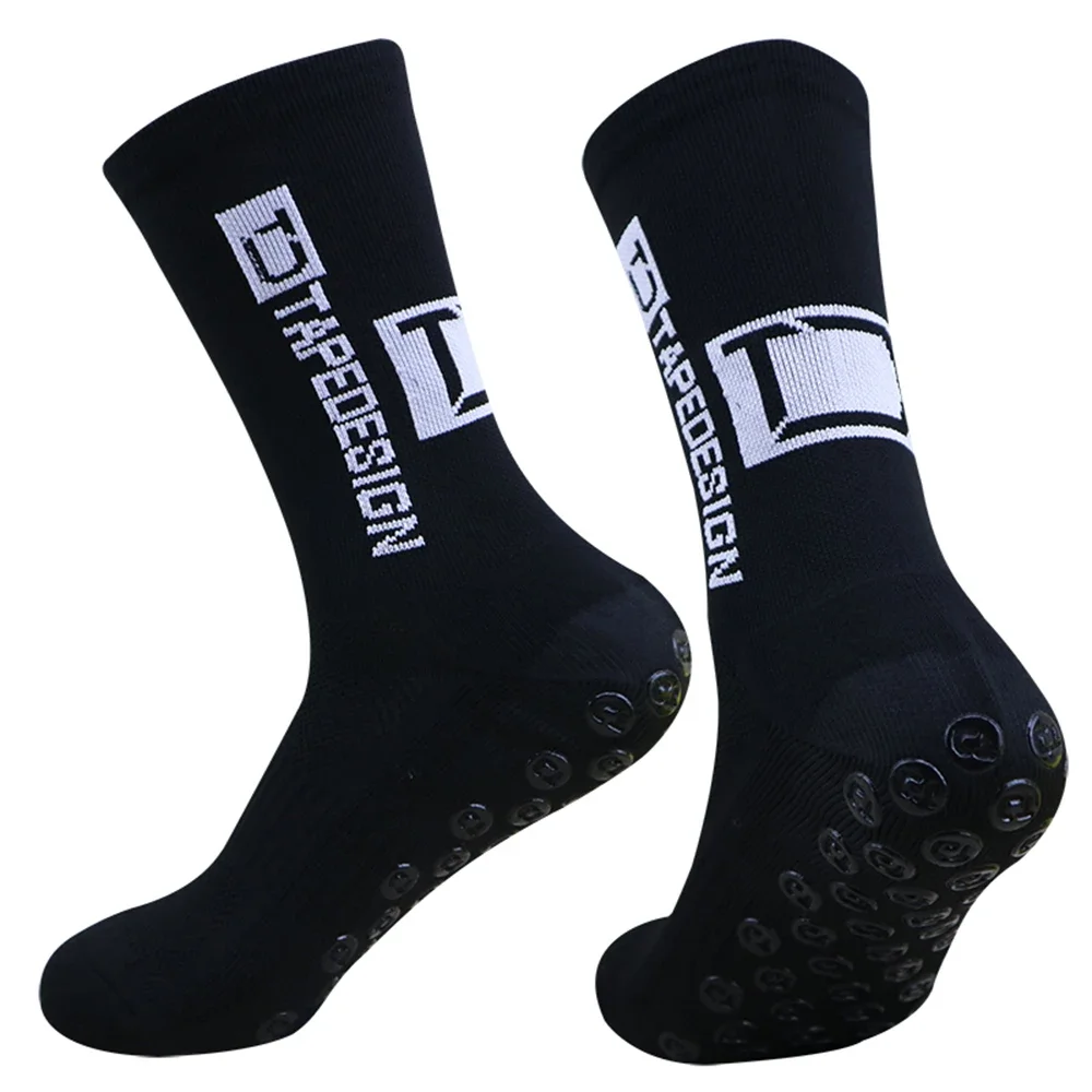 1 Pair Non Slip Sports Socks Football Socks Cycling Socks Black Socks Athletic Socks Gym Socks Men