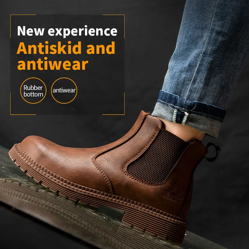 Steel Toe Lightweight Safety Shoes Men Waterproof Kevlar-Midsole Anti-Puncture Anti-Smash Non Slip Industrial Work B