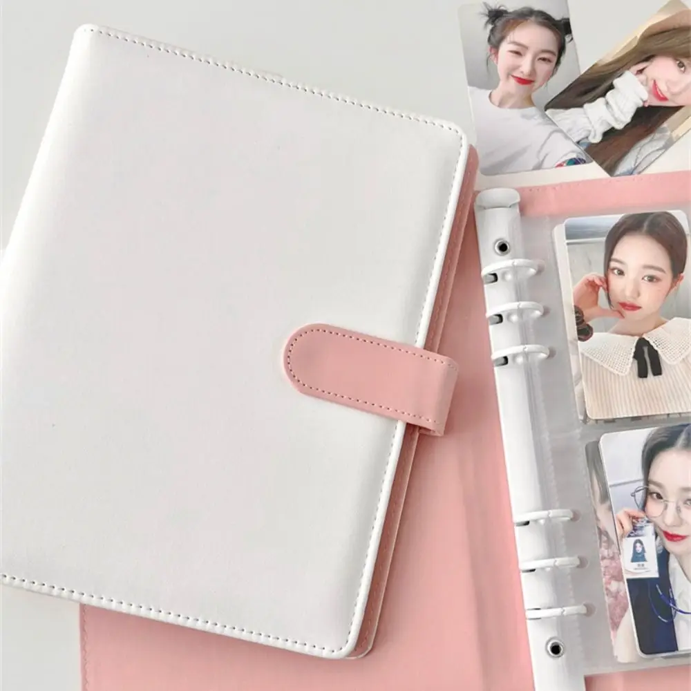 PU 가죽 사진 앨범 카드홀더 휴대용 범용 마그네틱 버클 앨범, INS 스타일 절묘한 그림 케이스 여행, 3 인치