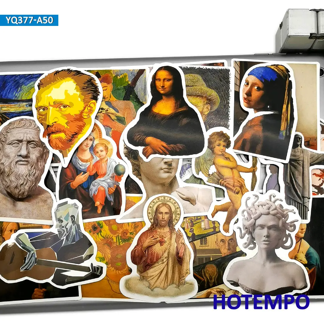 50PCS Oil Painting Style Art Pattern Van Gogh decorative stickers for Laptop Phone Guitar Suitcase Notebooks Motorcycle Car