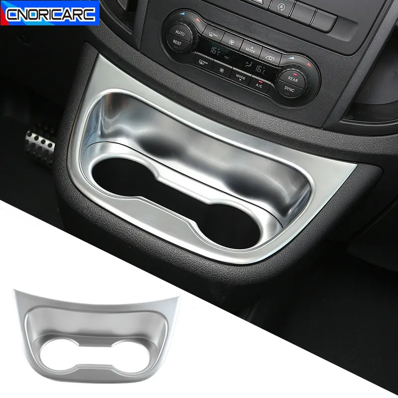 

Car Center Console Water Cup Holder Frame Decoration Cover Trim For Mercedes Benz Vito W447 2014-2019 Modified Styling