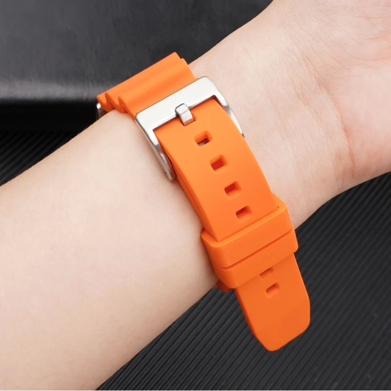 Silicone Sport Waterproof Diving Watch Band - Quick Release Rubber Strap, 20mm/22mm